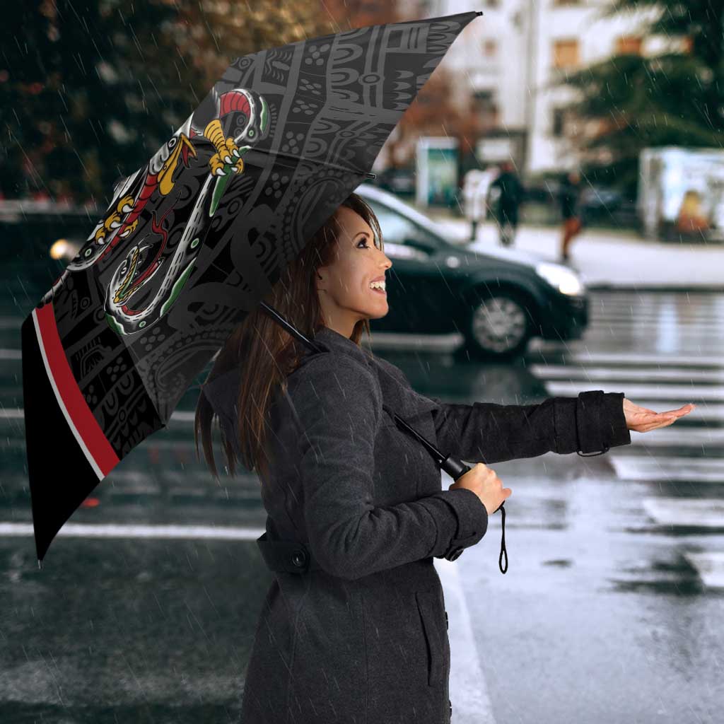 Mexico Eagle Spirit Personalized Umbrella Ancient Aztec Pattern - Wonder Print Shop