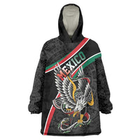 Mexico Eagle Spirit Personalized Wearable Blanket Hoodie Ancient Aztec Pattern - Wonder Print Shop