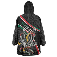 Mexico Eagle Spirit Personalized Wearable Blanket Hoodie Ancient Aztec Pattern - Wonder Print Shop