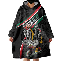 Mexico Eagle Spirit Personalized Wearable Blanket Hoodie Ancient Aztec Pattern - Wonder Print Shop