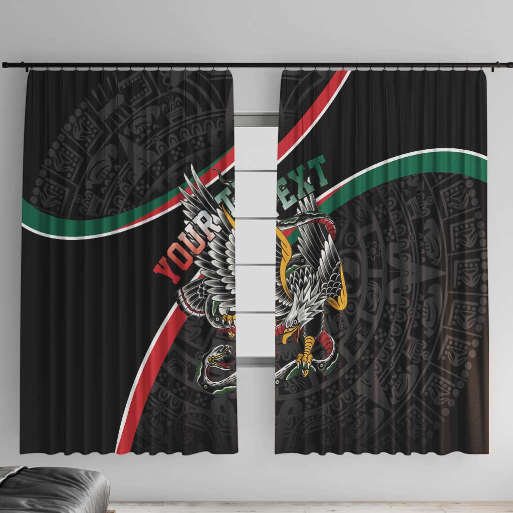 Mexico Eagle Spirit Personalized Window Curtain Ancient Aztec Pattern - Wonder Print Shop