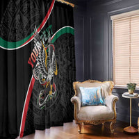Mexico Eagle Spirit Personalized Window Curtain Ancient Aztec Pattern - Wonder Print Shop