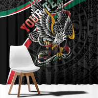 Mexico Eagle Spirit Personalized Window Curtain Ancient Aztec Pattern - Wonder Print Shop