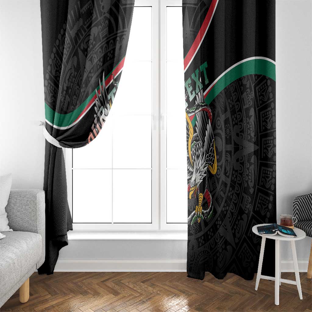 Mexico Eagle Spirit Personalized Window Curtain Ancient Aztec Pattern - Wonder Print Shop