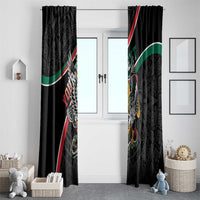 Mexico Eagle Spirit Personalized Window Curtain Ancient Aztec Pattern - Wonder Print Shop
