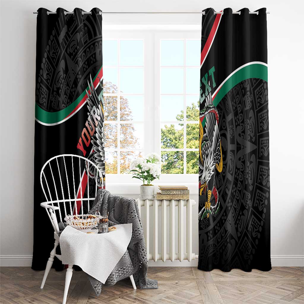 Mexico Eagle Spirit Personalized Window Curtain Ancient Aztec Pattern - Wonder Print Shop