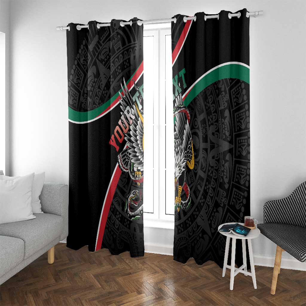 Mexico Eagle Spirit Personalized Window Curtain Ancient Aztec Pattern - Wonder Print Shop