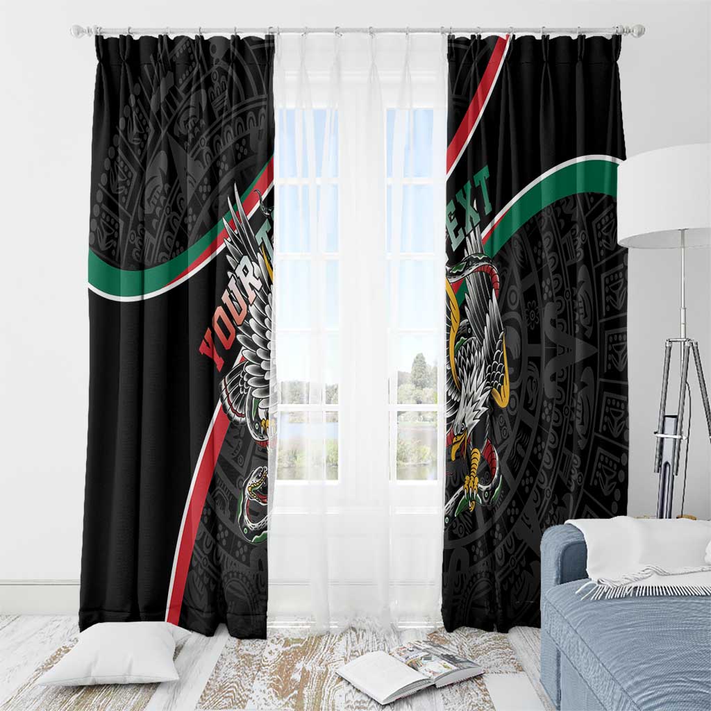 Mexico Eagle Spirit Personalized Window Curtain Ancient Aztec Pattern - Wonder Print Shop