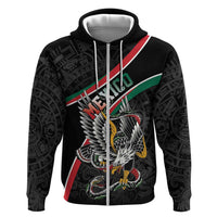 Mexico Eagle Spirit Personalized Zip Hoodie Ancient Aztec Pattern - Wonder Print Shop