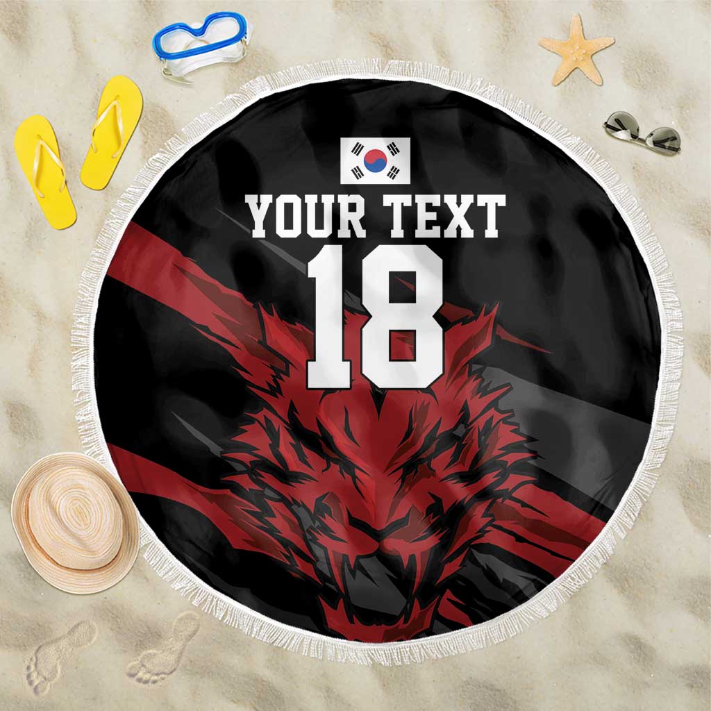 Custom South Korea Football Beach Blanket Taegeuk Warriors Spirit - Wonder Print Shop