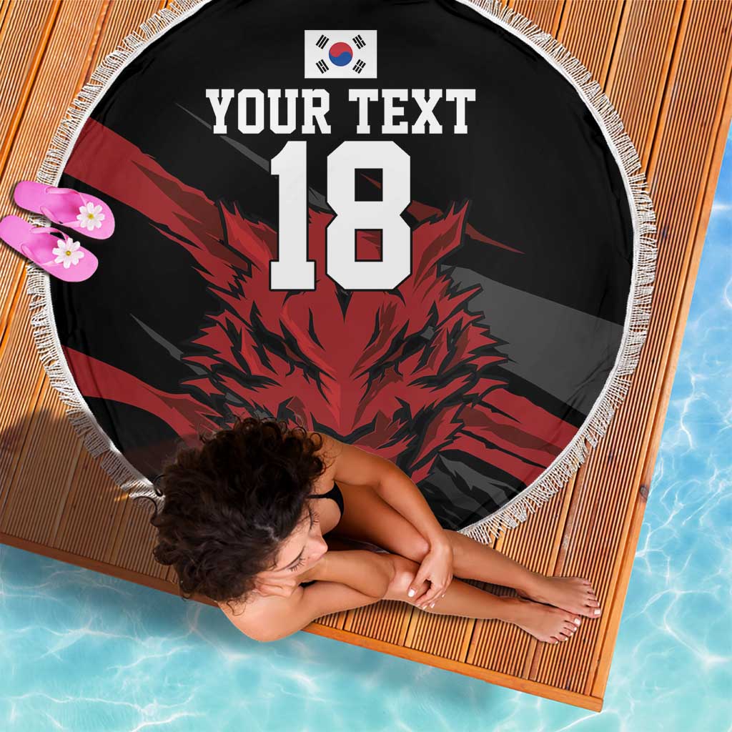 Custom South Korea Football Beach Blanket Taegeuk Warriors Spirit - Wonder Print Shop