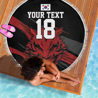 Custom South Korea Football Beach Blanket Taegeuk Warriors Spirit - Wonder Print Shop