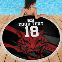 Custom South Korea Football Beach Blanket Taegeuk Warriors Spirit - Wonder Print Shop