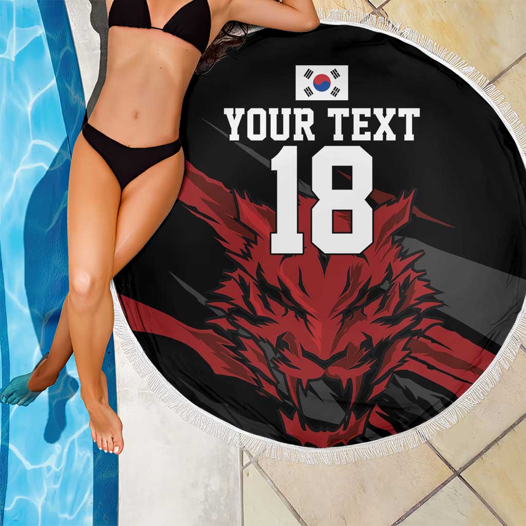 Custom South Korea Football Beach Blanket Taegeuk Warriors Spirit - Wonder Print Shop