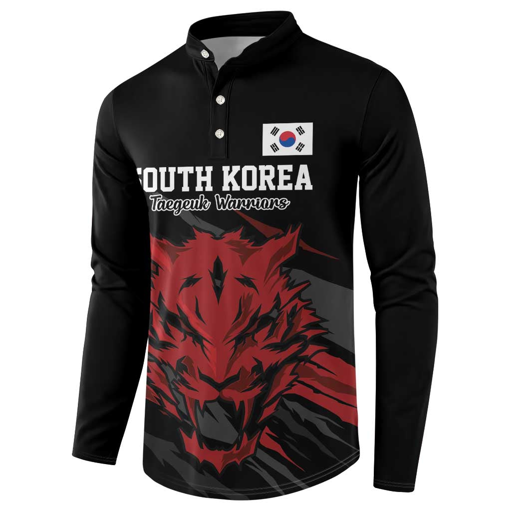 Custom South Korea Football Button Sweatshirt Taegeuk Warriors Spirit - Wonder Print Shop
