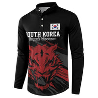 Custom South Korea Football Button Sweatshirt Taegeuk Warriors Spirit - Wonder Print Shop