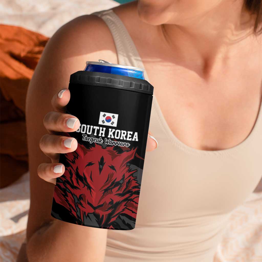 Custom South Korea Football 4 in 1 Can Cooler Tumbler Taegeuk Warriors Spirit - Wonder Print Shop