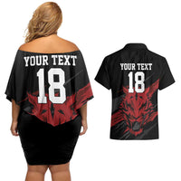 Custom South Korea Football Couples Matching Off Shoulder Short Dress and Hawaiian Shirt Taegeuk Warriors Spirit - Wonder Print Shop