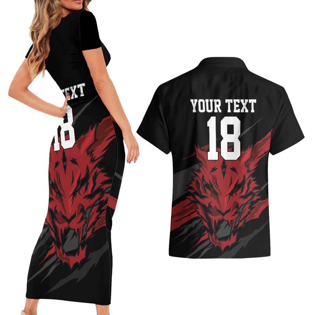 Custom South Korea Football Couples Matching Short Sleeve Bodycon Dress and Hawaiian Shirt Taegeuk Warriors Spirit - Wonder Print Shop