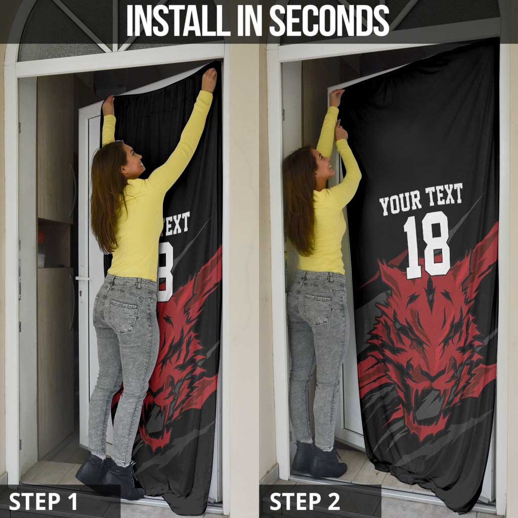 Custom South Korea Football Door Cover Taegeuk Warriors Spirit - Wonder Print Shop