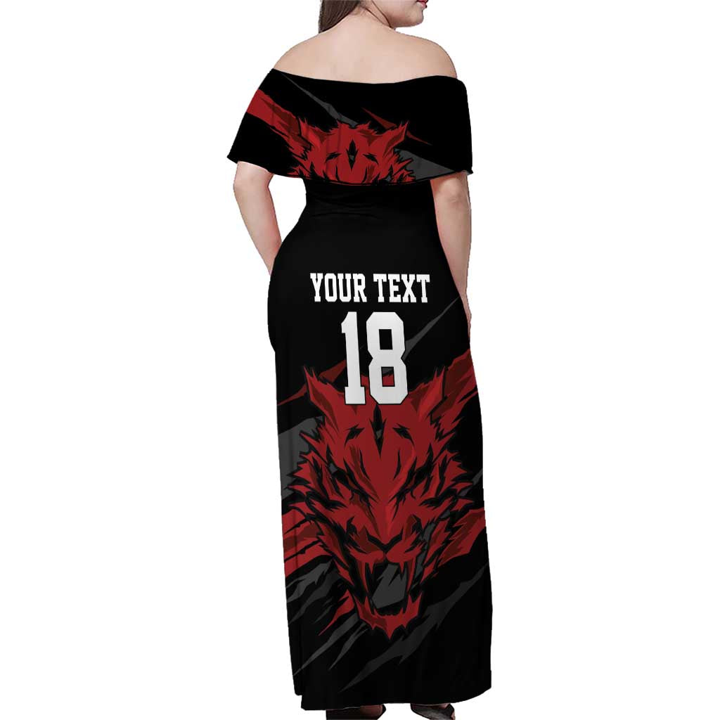 Custom South Korea Football Family Matching Off Shoulder Maxi Dress and Hawaiian Shirt Taegeuk Warriors Spirit - Wonder Print Shop