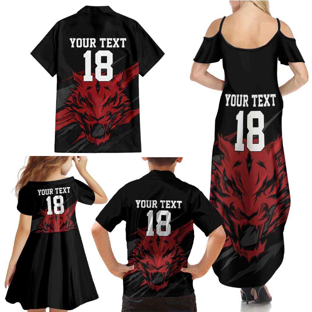 Custom South Korea Football Family Matching Summer Maxi Dress and Hawaiian Shirt Taegeuk Warriors Spirit - Wonder Print Shop