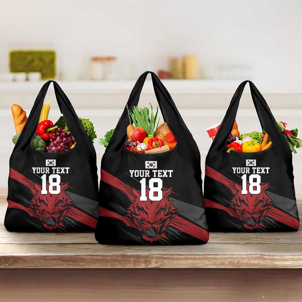 Custom South Korea Football Grocery Bag Taegeuk Warriors Spirit - Wonder Print Shop