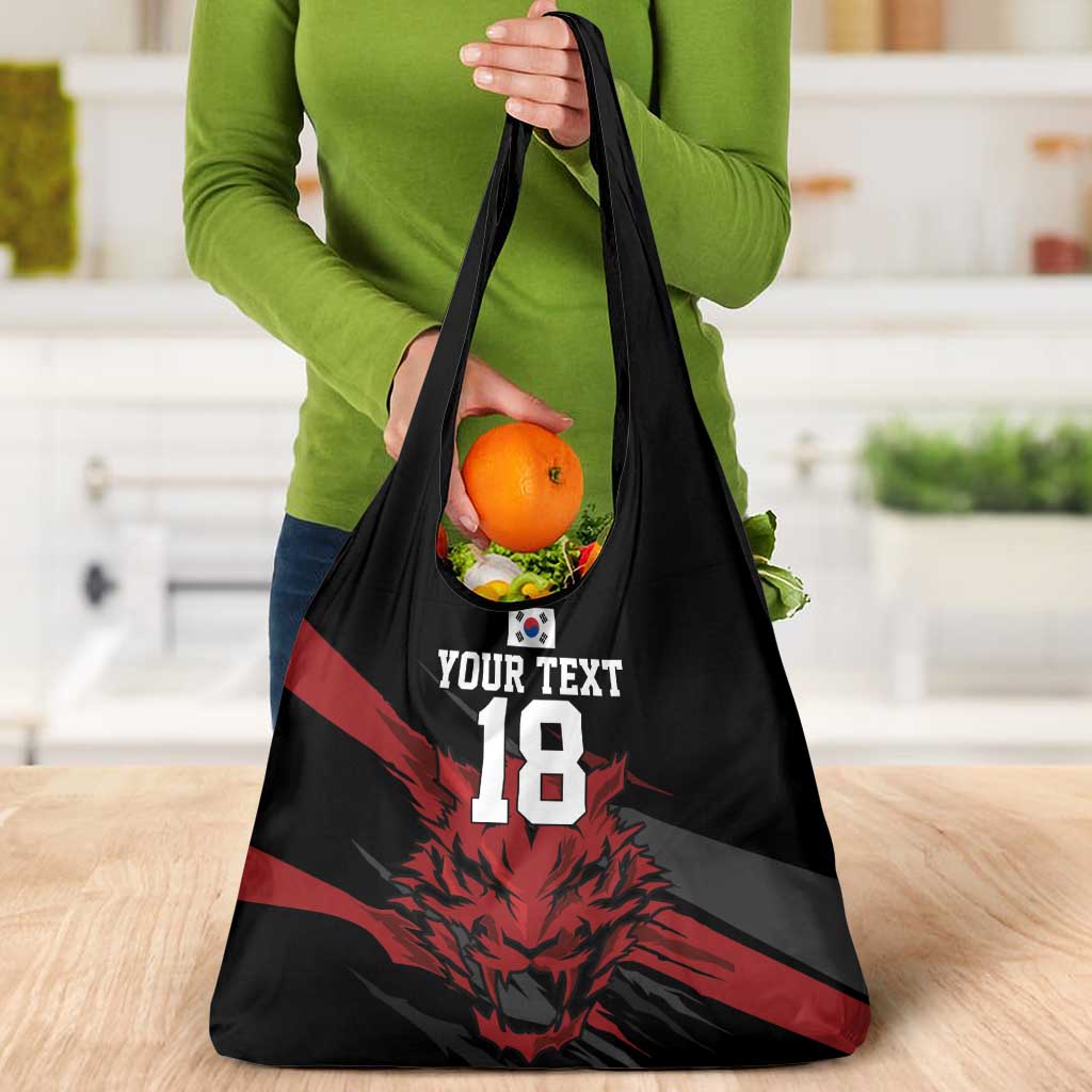 Custom South Korea Football Grocery Bag Taegeuk Warriors Spirit - Wonder Print Shop