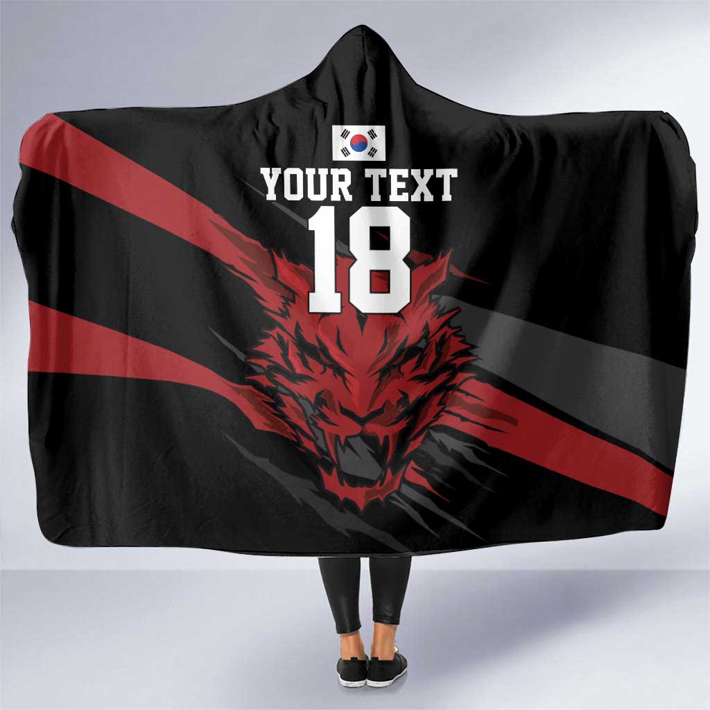 Custom South Korea Football Hooded Blanket Taegeuk Warriors Spirit - Wonder Print Shop