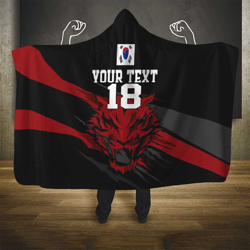 Custom South Korea Football Hooded Blanket Taegeuk Warriors Spirit - Wonder Print Shop