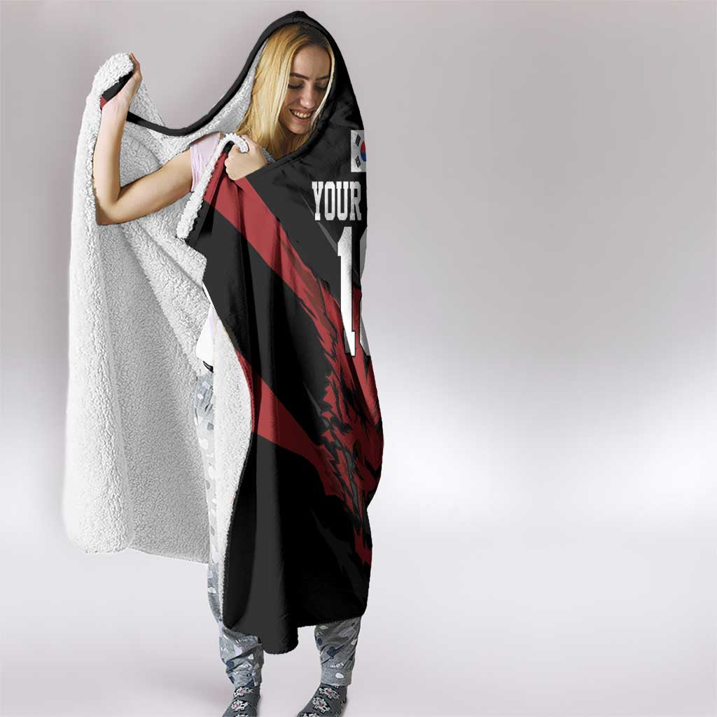 Custom South Korea Football Hooded Blanket Taegeuk Warriors Spirit - Wonder Print Shop