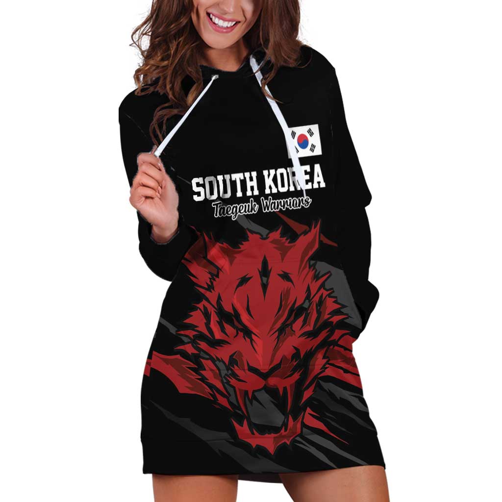 Custom South Korea Football Hoodie Dress Taegeuk Warriors Spirit - Wonder Print Shop