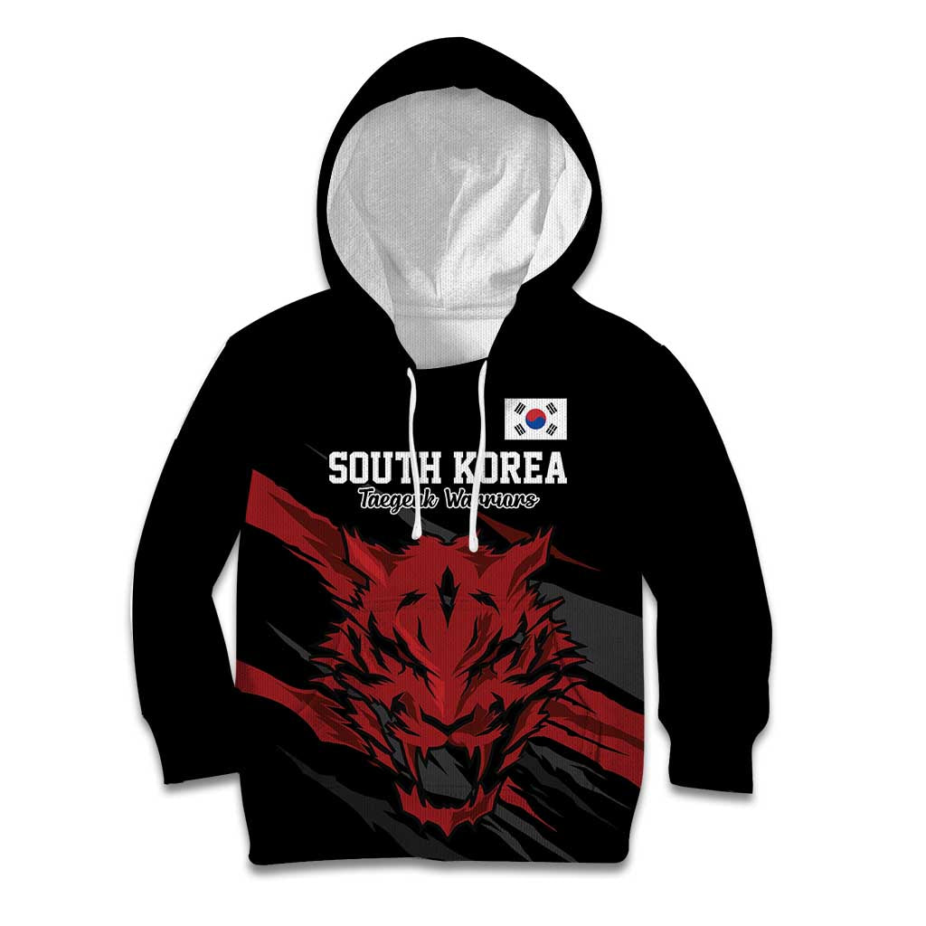 Custom South Korea Football Kid Hoodie Taegeuk Warriors Spirit - Wonder Print Shop