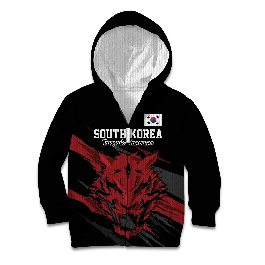 Custom South Korea Football Kid Hoodie Taegeuk Warriors Spirit - Wonder Print Shop