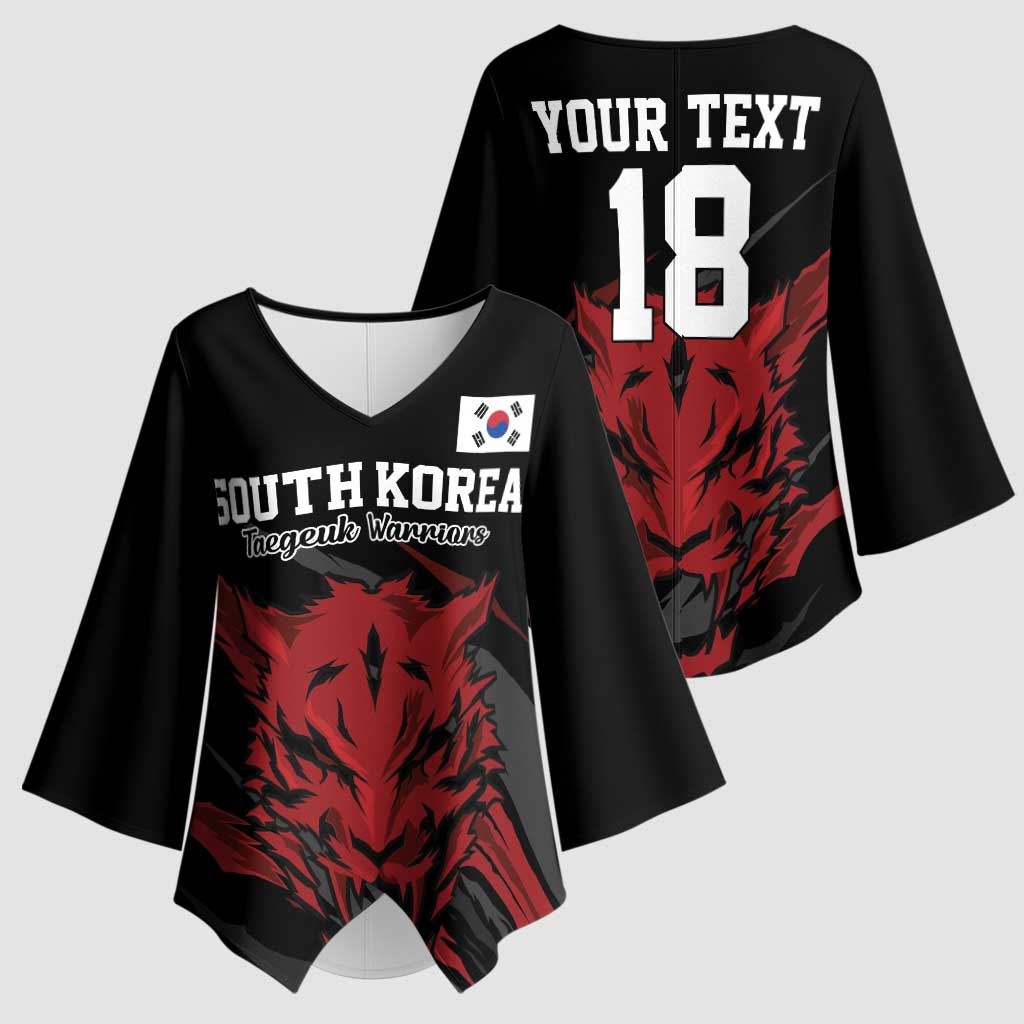 Custom South Korea Football Kimono Sleeve Blouse Taegeuk Warriors Spirit - Wonder Print Shop