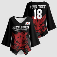 Custom South Korea Football Kimono Sleeve Blouse Taegeuk Warriors Spirit - Wonder Print Shop