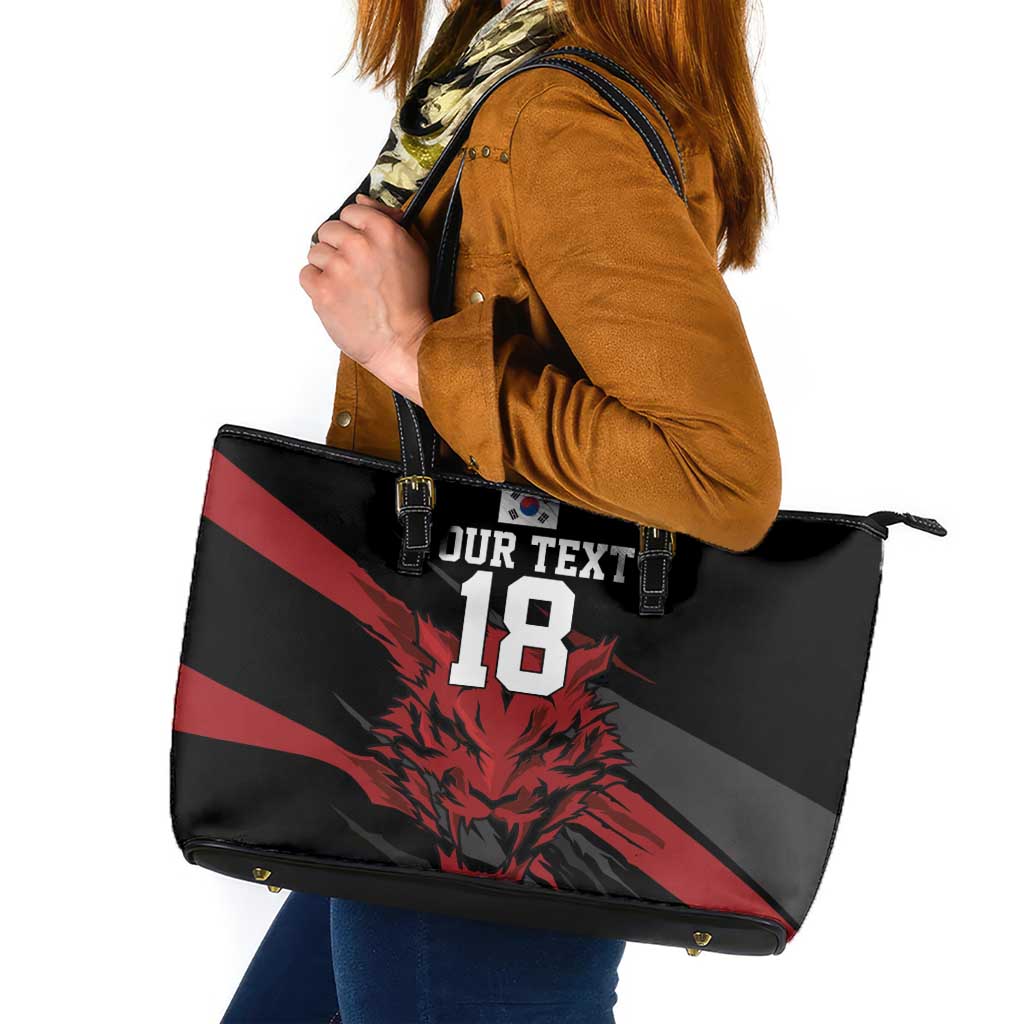 Custom South Korea Football Leather Tote Bag Taegeuk Warriors Spirit - Wonder Print Shop