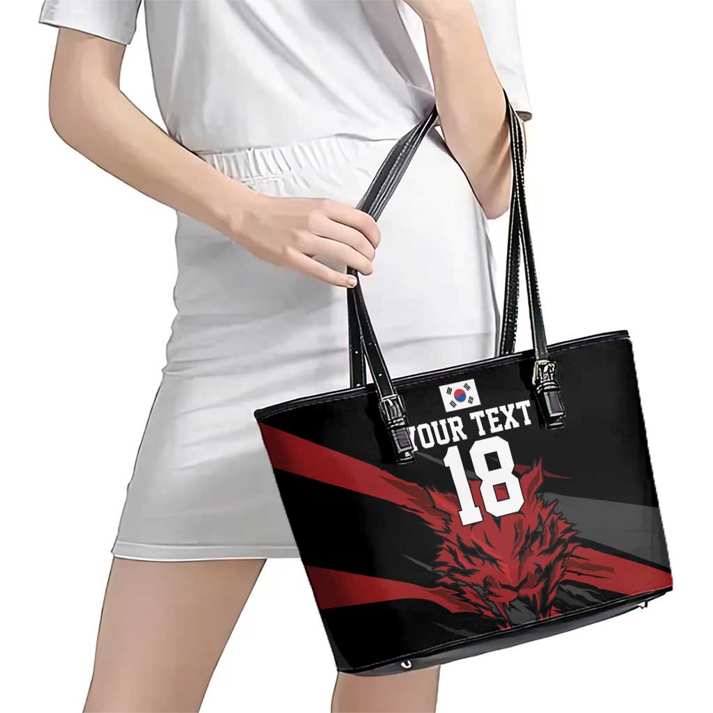 Custom South Korea Football Leather Tote Bag Taegeuk Warriors Spirit - Wonder Print Shop