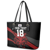 Custom South Korea Football Leather Tote Bag Taegeuk Warriors Spirit - Wonder Print Shop