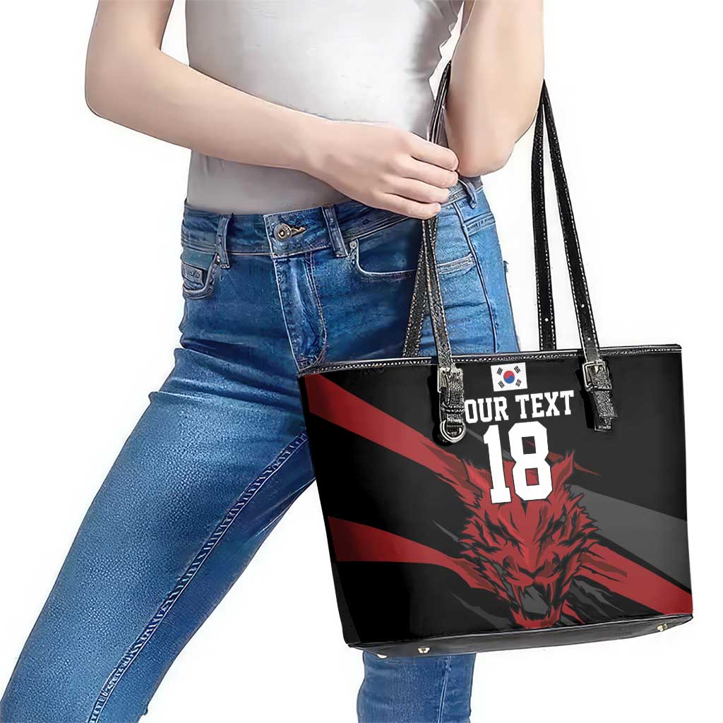 Custom South Korea Football Leather Tote Bag Taegeuk Warriors Spirit - Wonder Print Shop