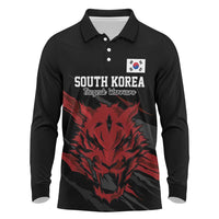 Custom South Korea Football Long Sleeve Polo Shirt Taegeuk Warriors Spirit - Wonder Print Shop