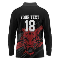 Custom South Korea Football Long Sleeve Polo Shirt Taegeuk Warriors Spirit - Wonder Print Shop