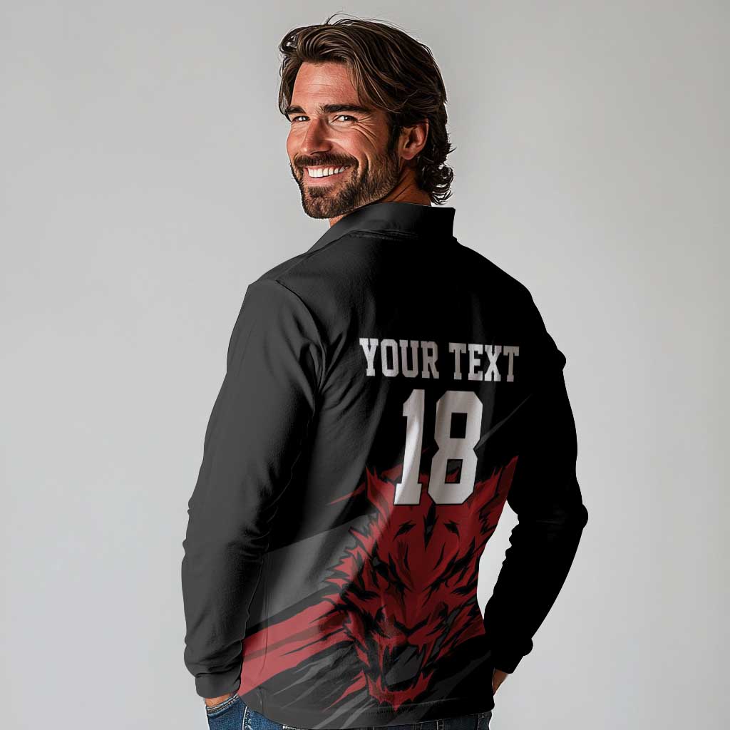 Custom South Korea Football Long Sleeve Polo Shirt Taegeuk Warriors Spirit - Wonder Print Shop