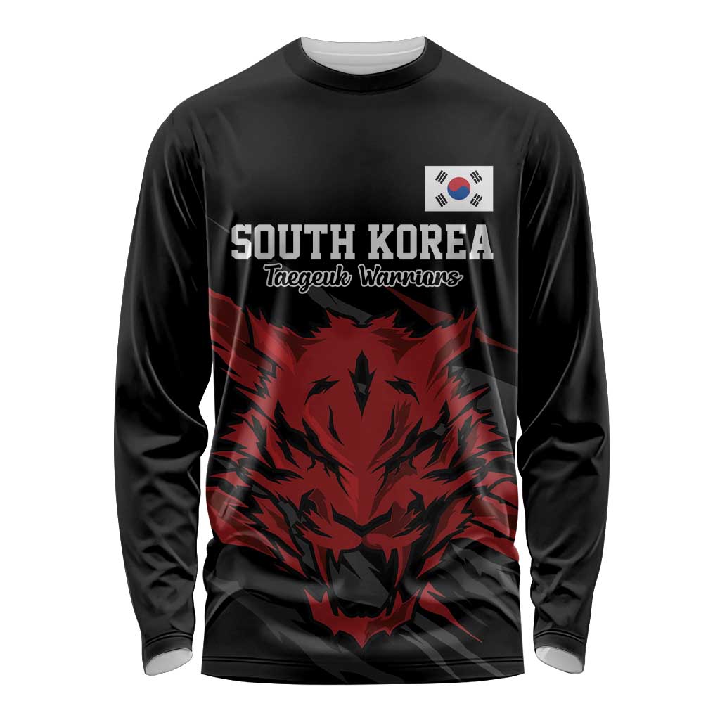 Custom South Korea Football Long Sleeve Shirt Taegeuk Warriors Spirit - Wonder Print Shop