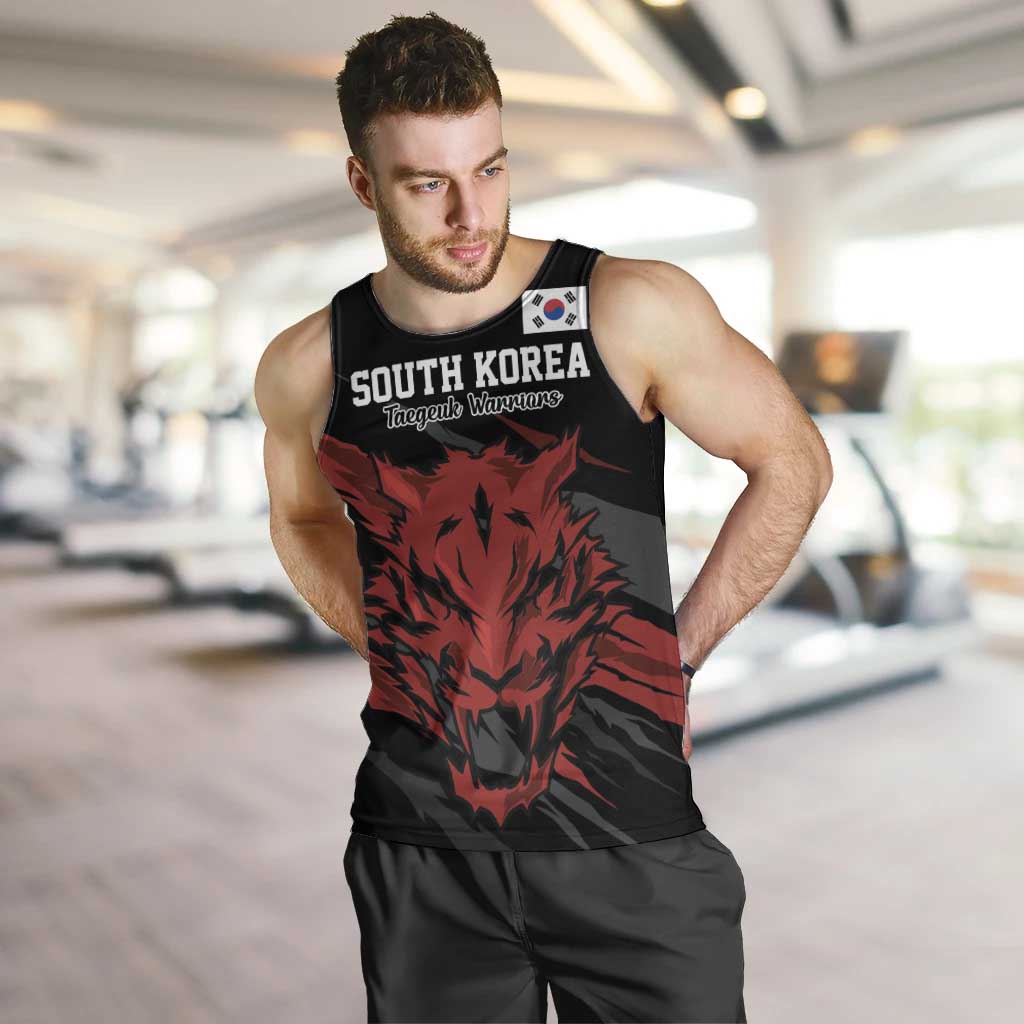 Custom South Korea Football Men Tank Top Taegeuk Warriors Spirit - Wonder Print Shop