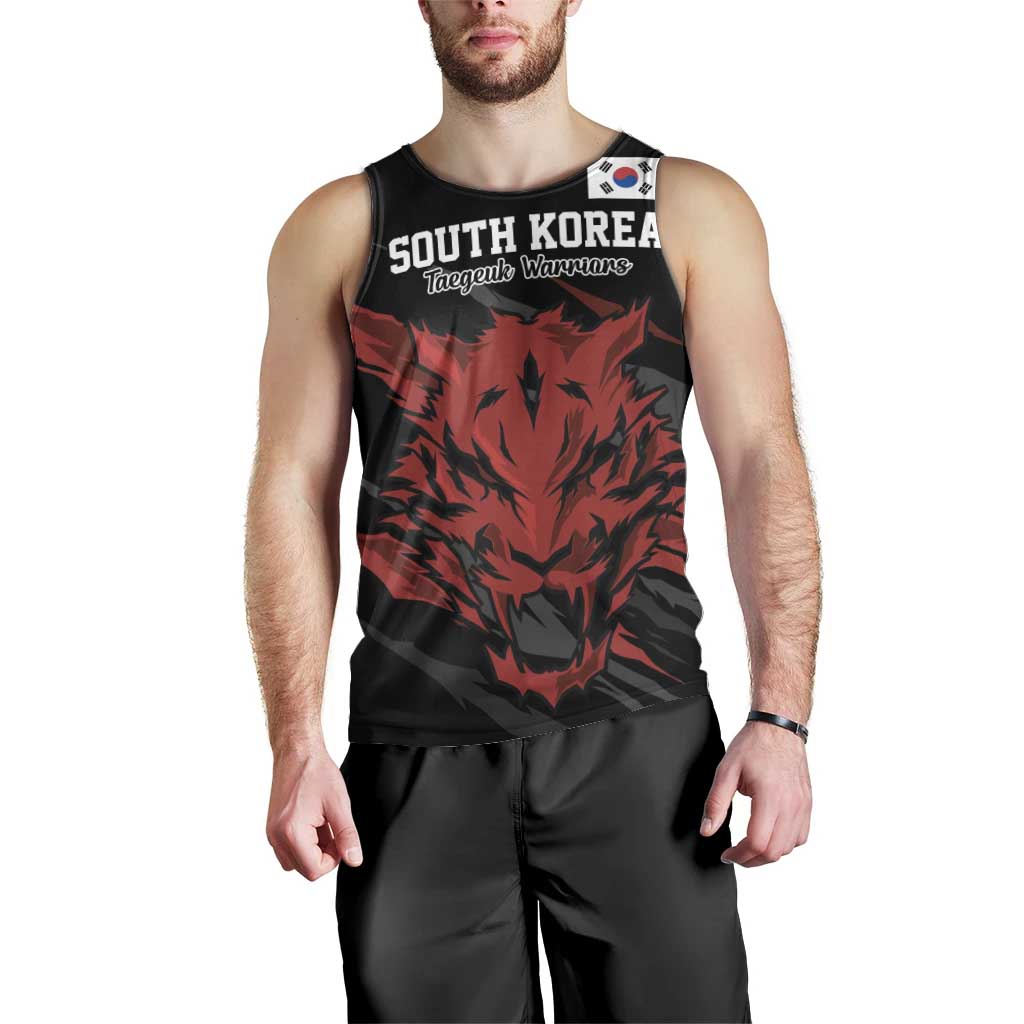 Custom South Korea Football Men Tank Top Taegeuk Warriors Spirit - Wonder Print Shop