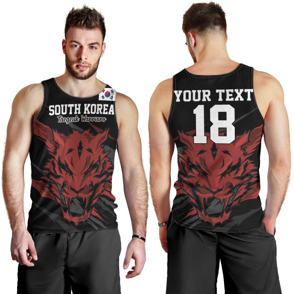 Custom South Korea Football Men Tank Top Taegeuk Warriors Spirit - Wonder Print Shop