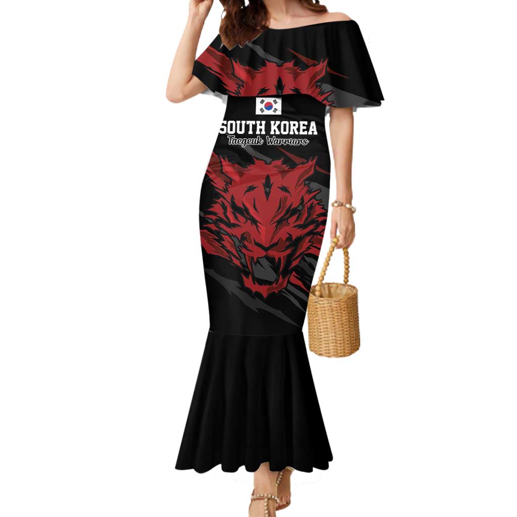 Custom South Korea Football Mermaid Dress Taegeuk Warriors Spirit - Wonder Print Shop