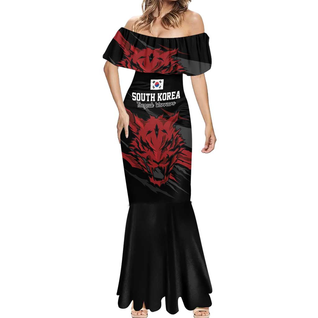 Custom South Korea Football Mermaid Dress Taegeuk Warriors Spirit - Wonder Print Shop