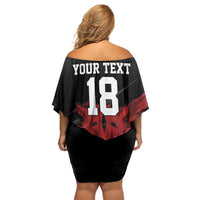 Custom South Korea Football Off Shoulder Short Dress Taegeuk Warriors Spirit - Wonder Print Shop